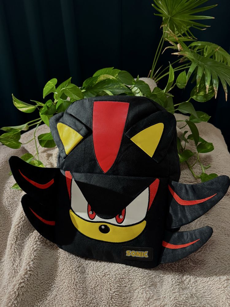 Plecak Sonic Shadow the Hedgehog black do szkoly czarny red aesthetic
