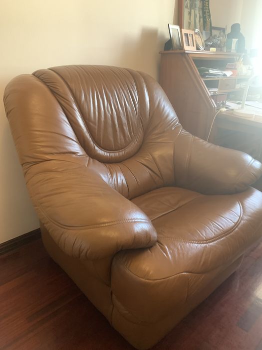 Maple / Sofá pele castanho