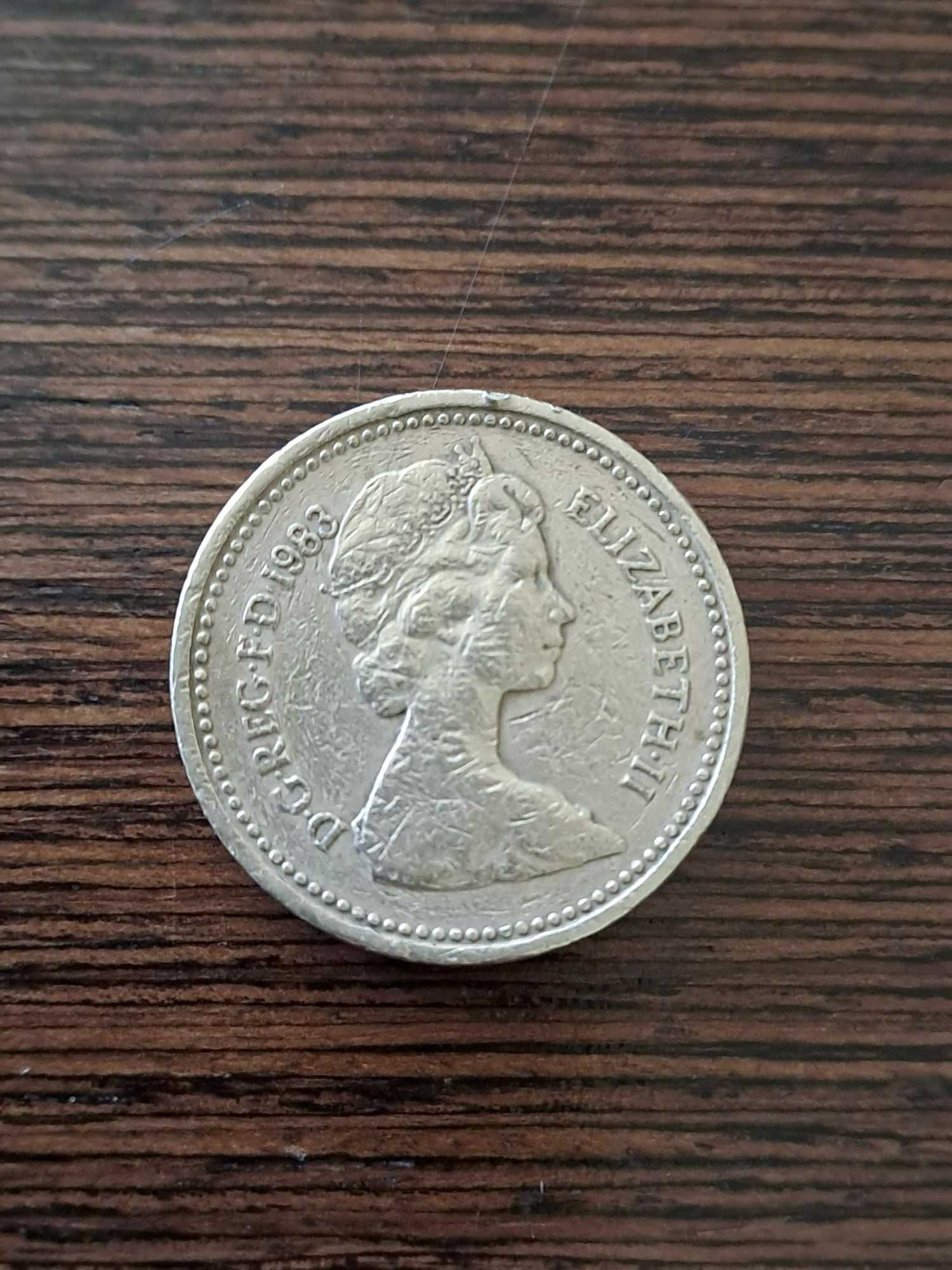 One 1 Funt 1983 1 pound Królowa Elżbieta II