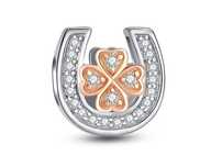 Srebrny Koralik Charms Beads Podkowa Koniczynka Gs089