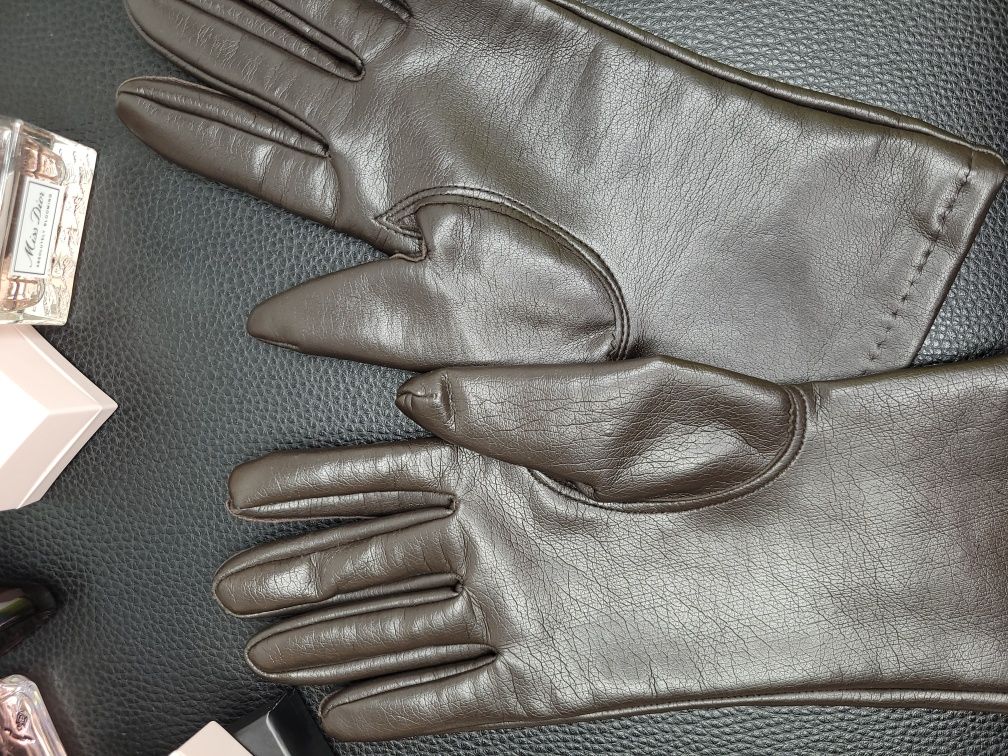 Перчатки рукавички шкіряні натуральна шкіра коричневі
