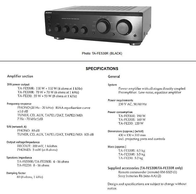 Підсилювач SONY TA-FE330R . В хорошому та робочому стані.