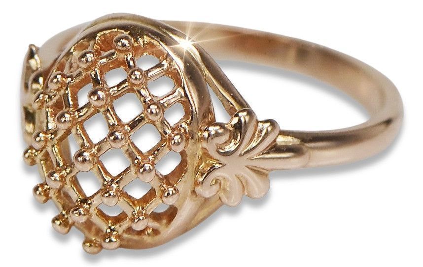 Radziecki 14k 585 złoty Rosyjski pierścionek różowego złota vrn005 Wr