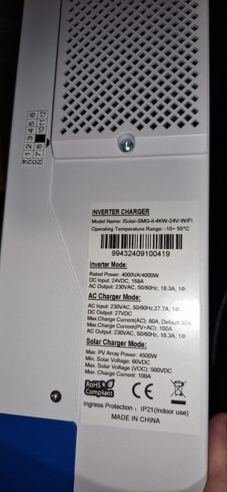 Easun Power 4квт(ISolar-SMG-II-4KW-24V-Wifi) Гібридний інвертор