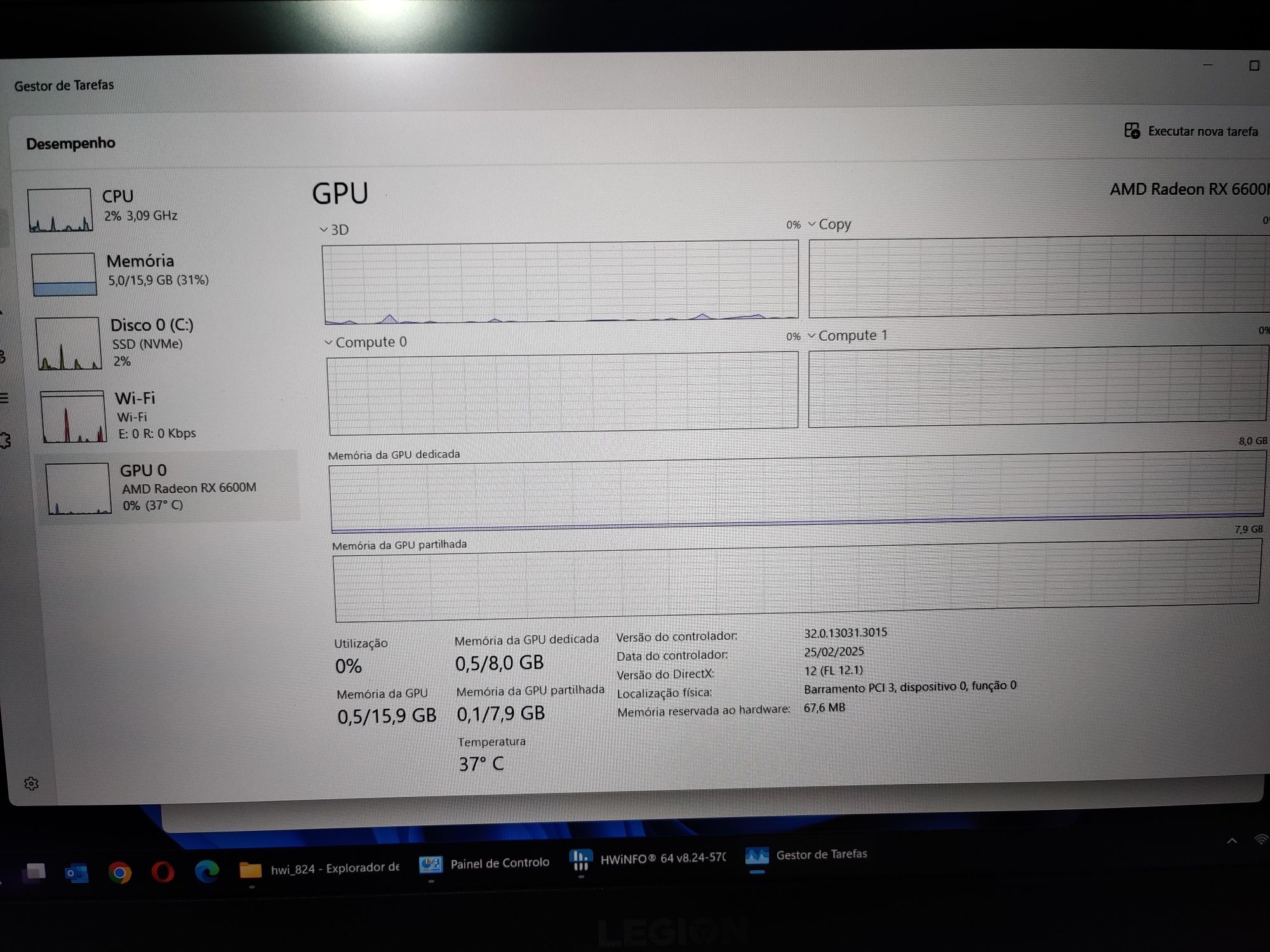 Lenovo Legion 5 15ACH6A Ryzen 5 5600H, 16GB, SSD 512GB, AMD 6600M 8GB
