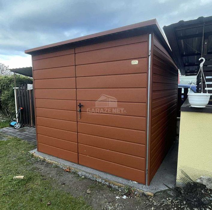 Schowek Domek Ogrodowy 2,5X3M Jasny Brąz Dach Spad W Tył Ts1001