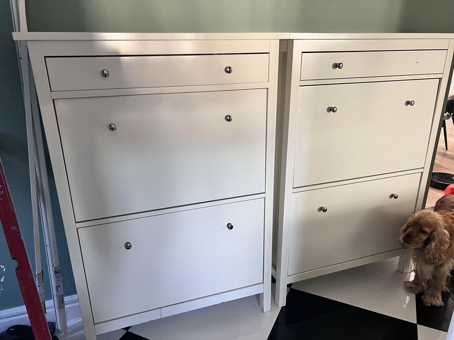 2 szafki na buty ikea hemnes biale