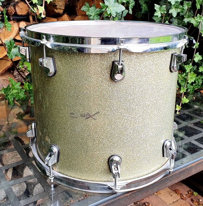 Tom tom 14" klonowy Basix Custom, Gold Sparkle,  bęben do perkusji