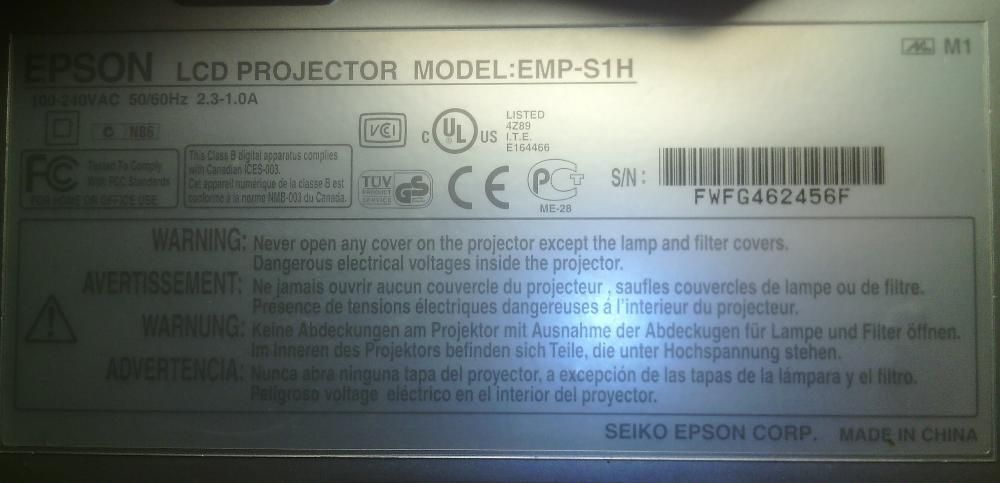 Мультимедійний проектор Epson EMP-S1H