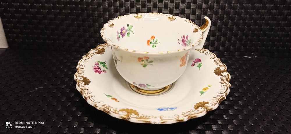 Porcelana MEISSEN TRIO Miśnia A Form Złocona Piękność