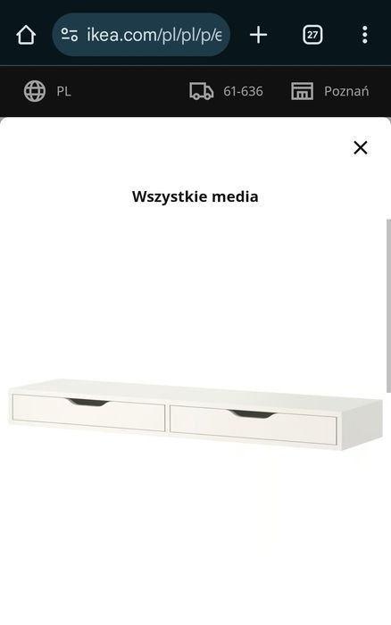 NOWA Półka z szufladami, biały, 119x29 cm IKEA ekby alex
Półka z szuf