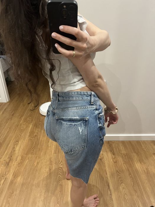 Spodenki z dlugą nogawką - jeansowe S