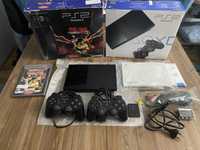 Konosla PS2 SCPH-90004, karton Tekken 5, 2 pady