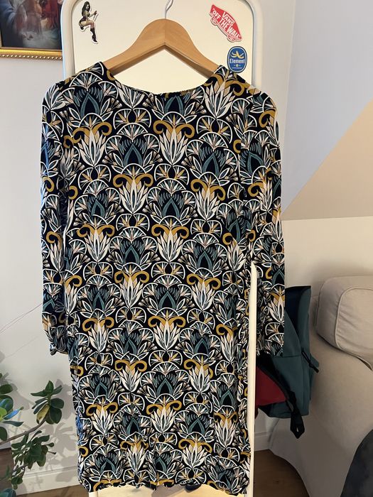 Sukienka etno boho w kolorowe ornamenty wiskoza