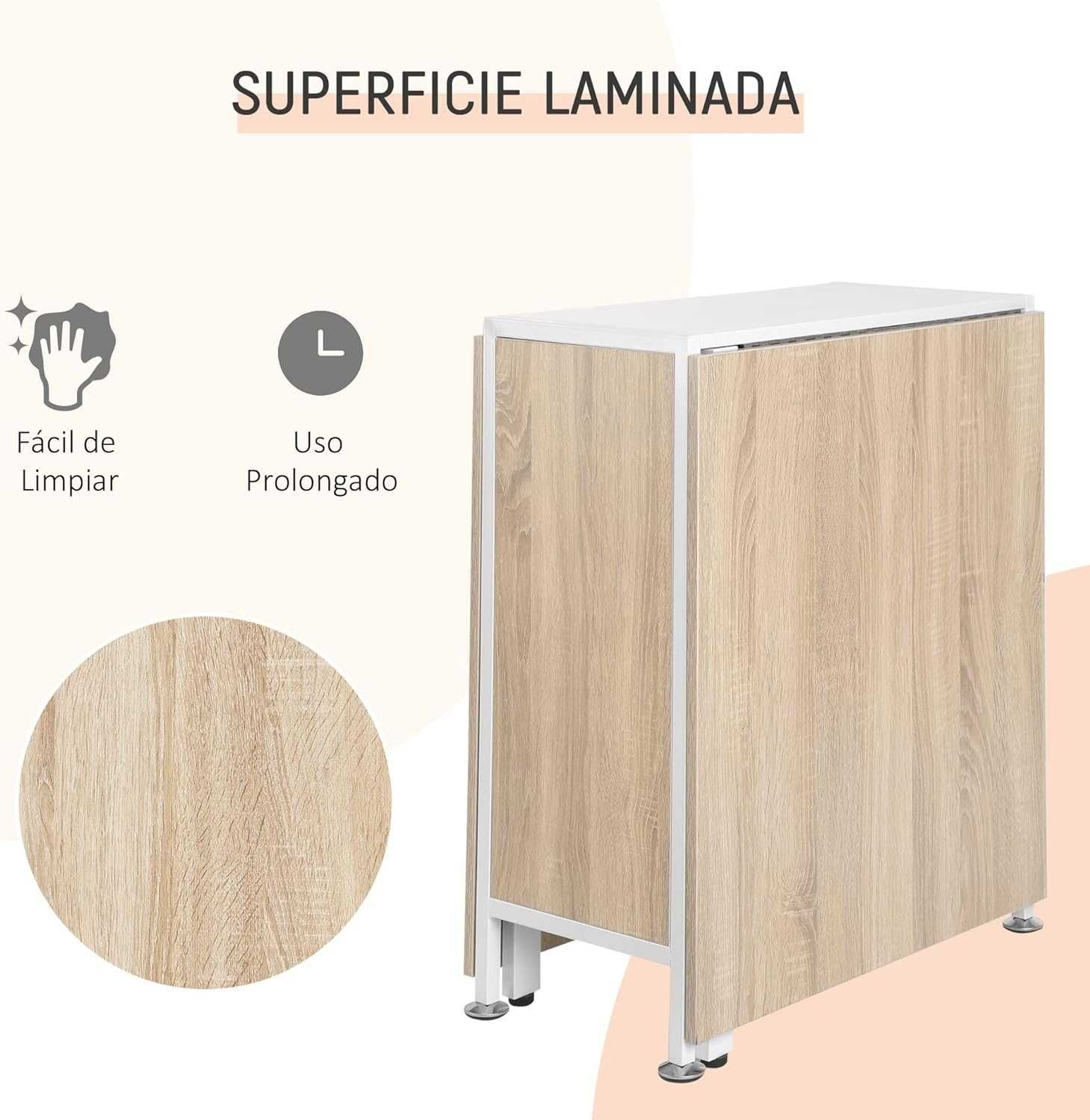 Mesa de sala ou cozinha espaços pequenos dobrável extensível arrumação