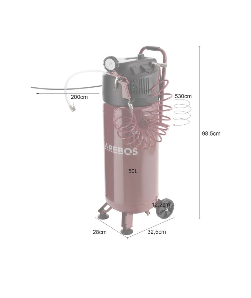 Kompresor bezolejowy Spreżarka 1500W 50L 10bar