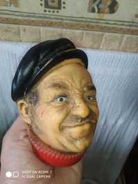 Голова игрушка бюст скульптура старинная моряка  лодочник резина бюст