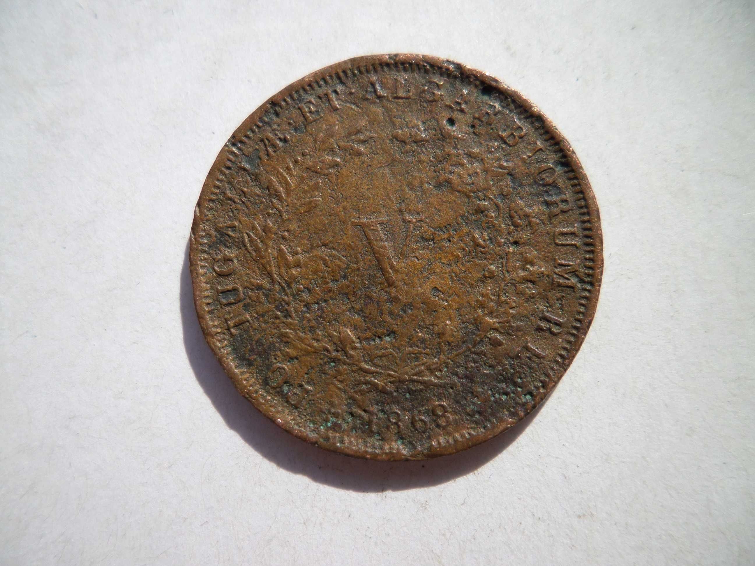 2 moedas V Reis  1867 e 1868