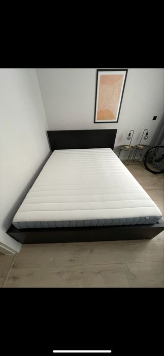 Łóżko Malm 160x200 oraz Materac Valevåg
