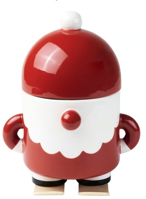 VINTERFINT Pojemnik z pokrywką, Św Mikołaj czerwony, 1.0 l