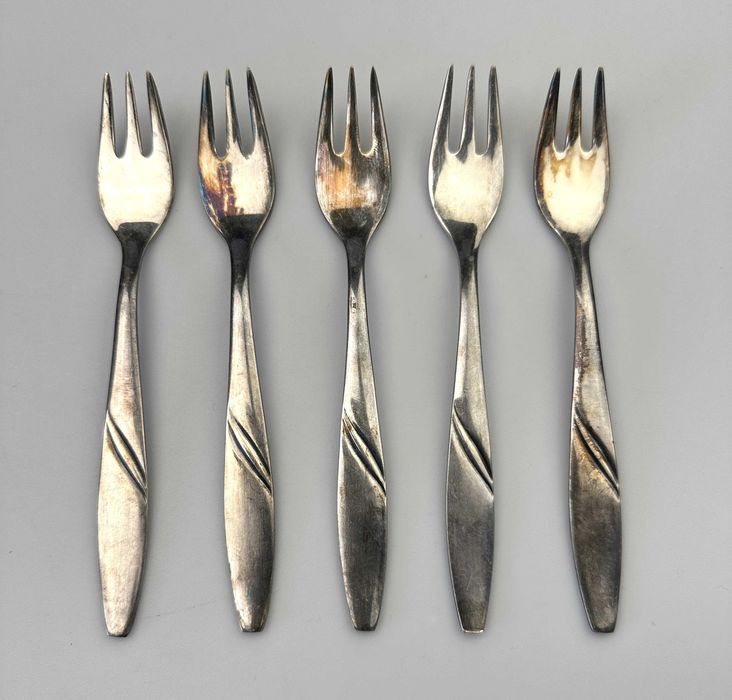 Widelczyki do ciasta  5 sztuk posrebrzane