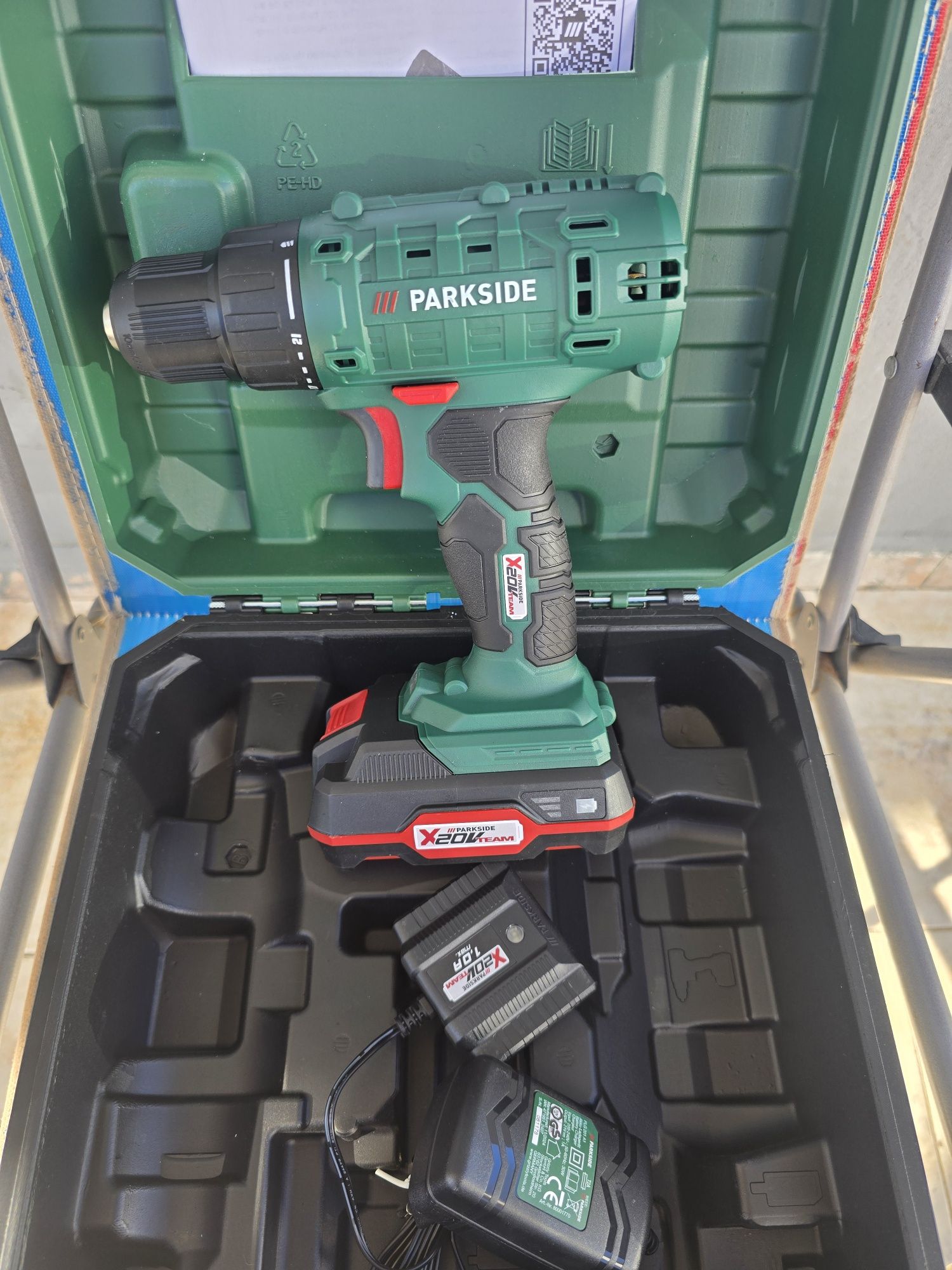 Berbequim PARKSIDE 20V com Bateria e Carregador