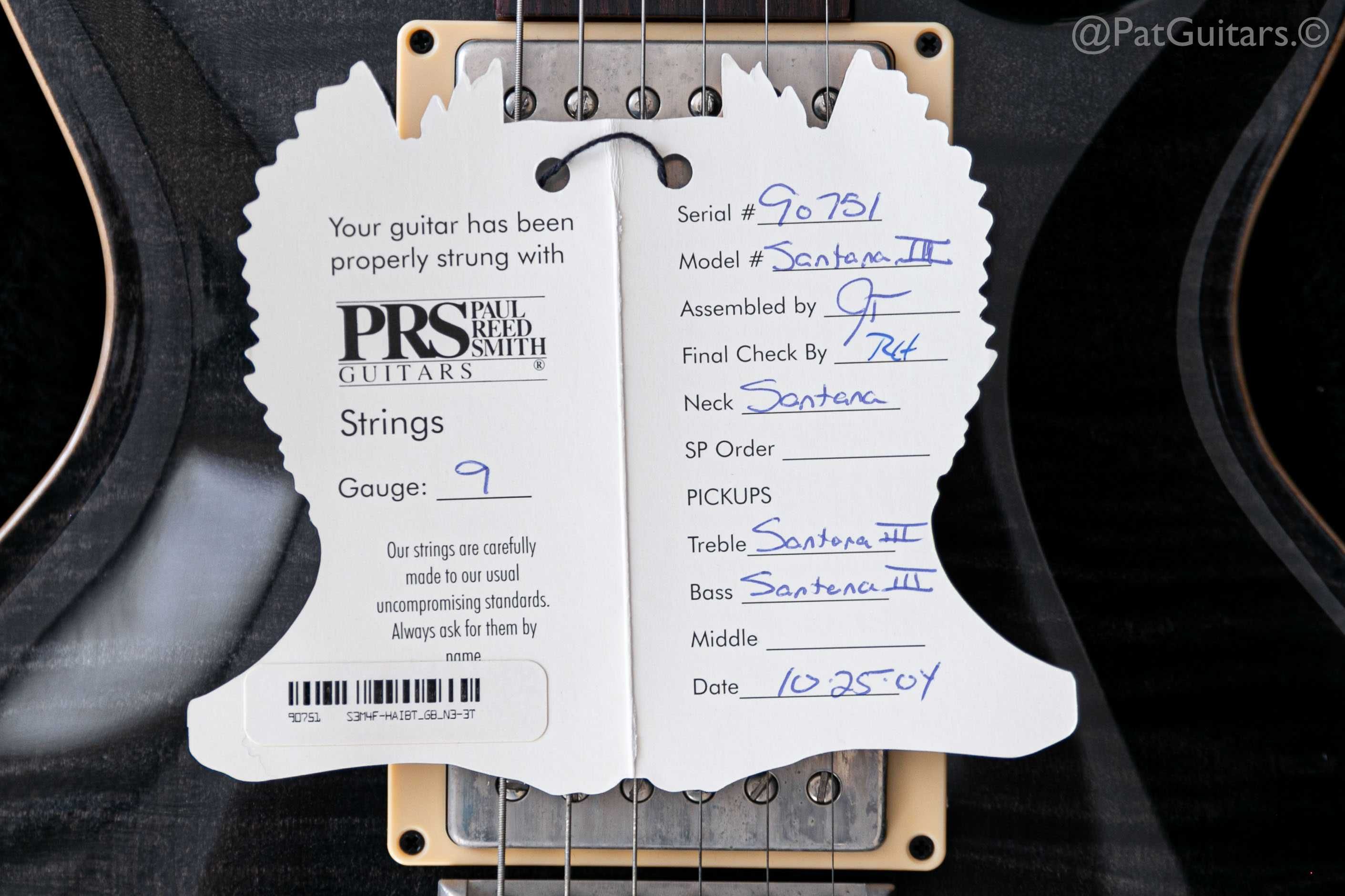 2004 PRS Santana 3 Signature III in Gray Black.