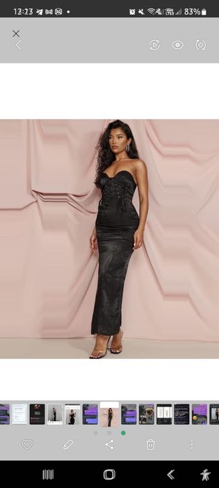 Атласна корсетна сукня