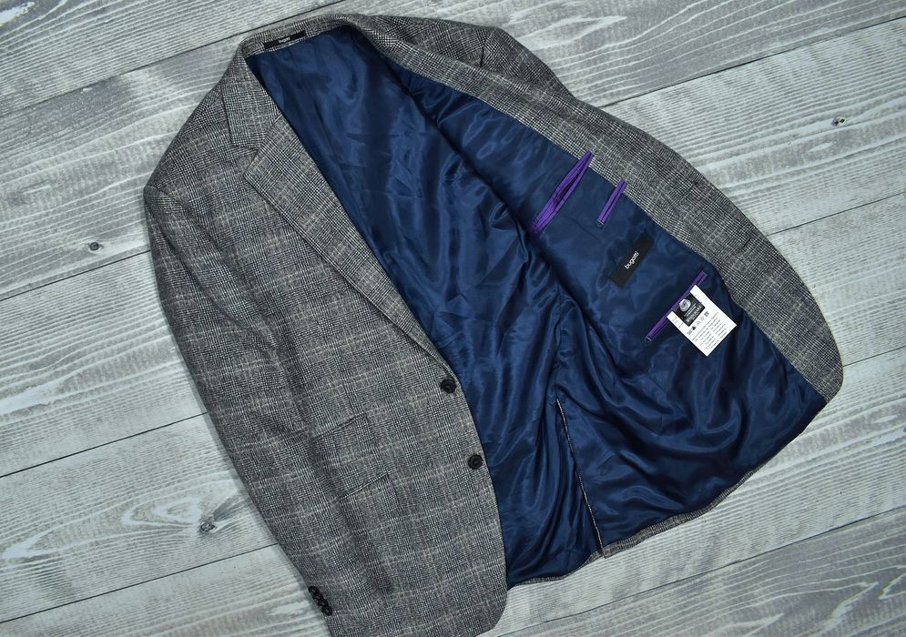 Bugatti Wełniana Marynarka Męska W Kratkę Tweed 26 L