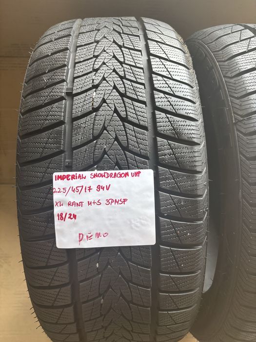 2x 225/45R17 94V IMPERIAL SNOWDRAGON UHP Opona zimowa DEMO XL rant