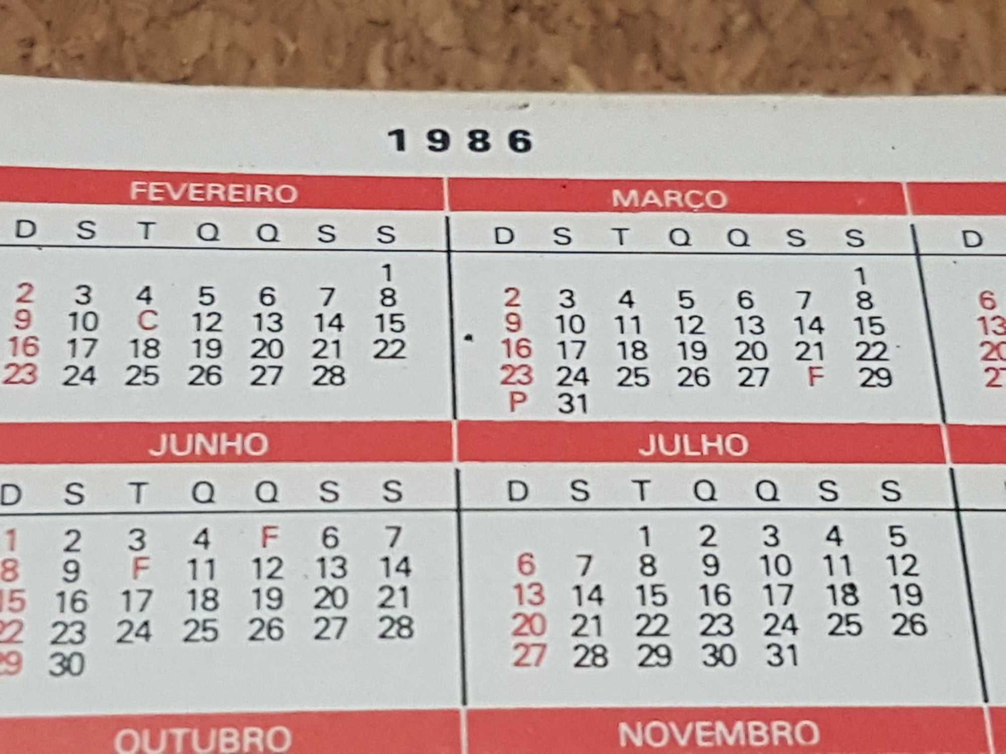 26 Calendários Bolso Espanha + 18 Anos