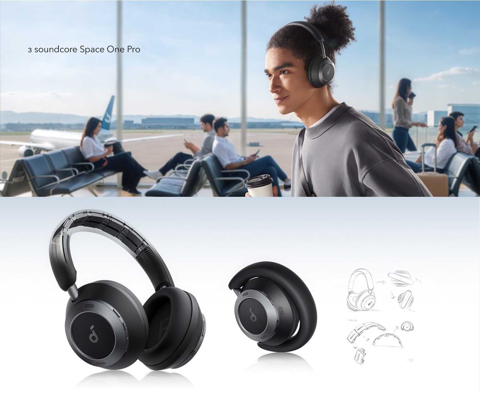 Навушники Anker SoundCore Space One Pro Hi-Res Audio LDAC Black