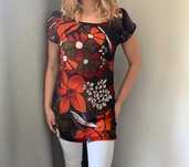 ChaCha tunika w kolorowe kwiaty boho hippie retro vintage 80s