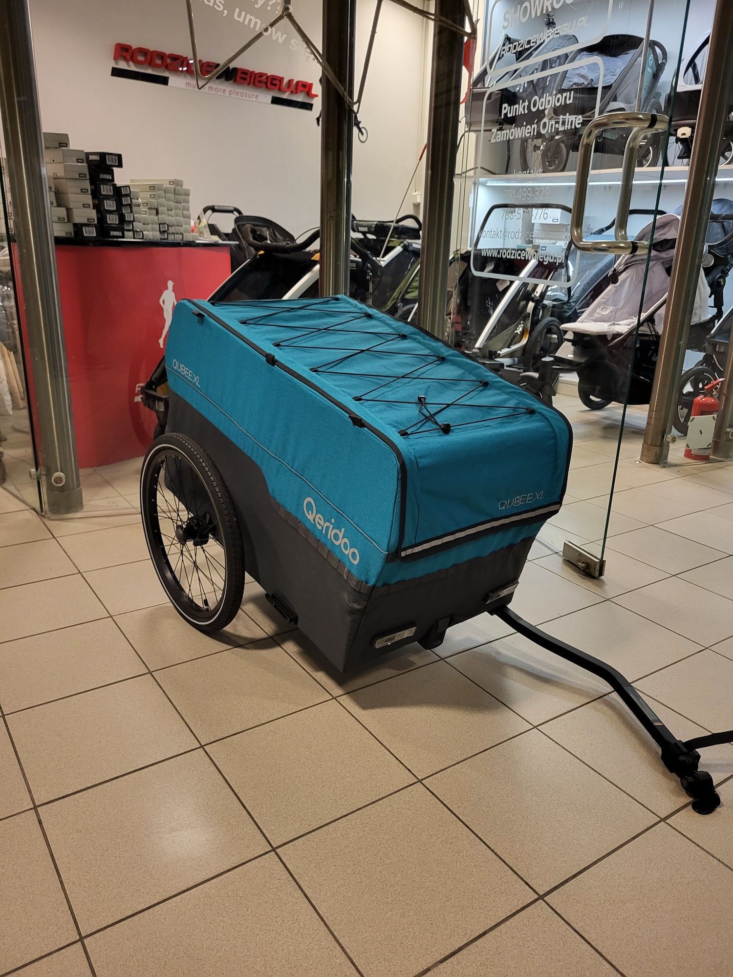 Qeridoo Qubee XL z dyszlem spacerowym przyczepka rowerowa