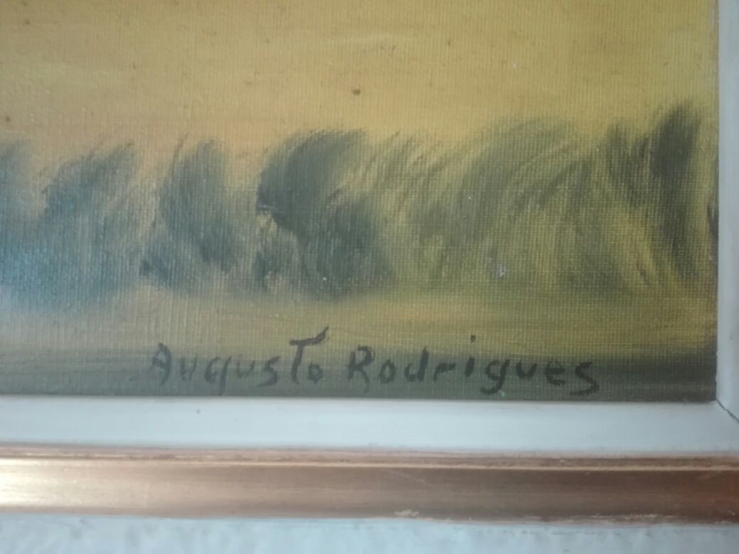 Quadro antigo pintor Augusto Rodrigues