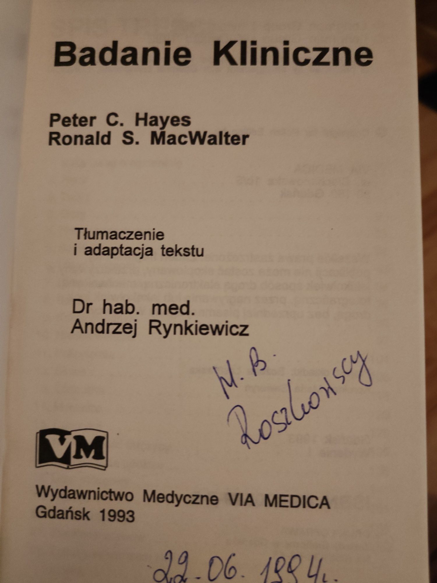 Peter Hayes Ronald MacWalter Badanie kliniczne