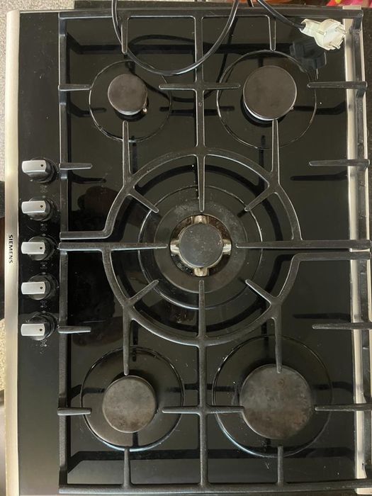 Placa de vitroceramica com 5 queimadores a gás