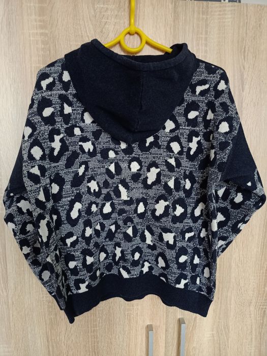 Granatowy sweter w panterkę, Promod, XS/S