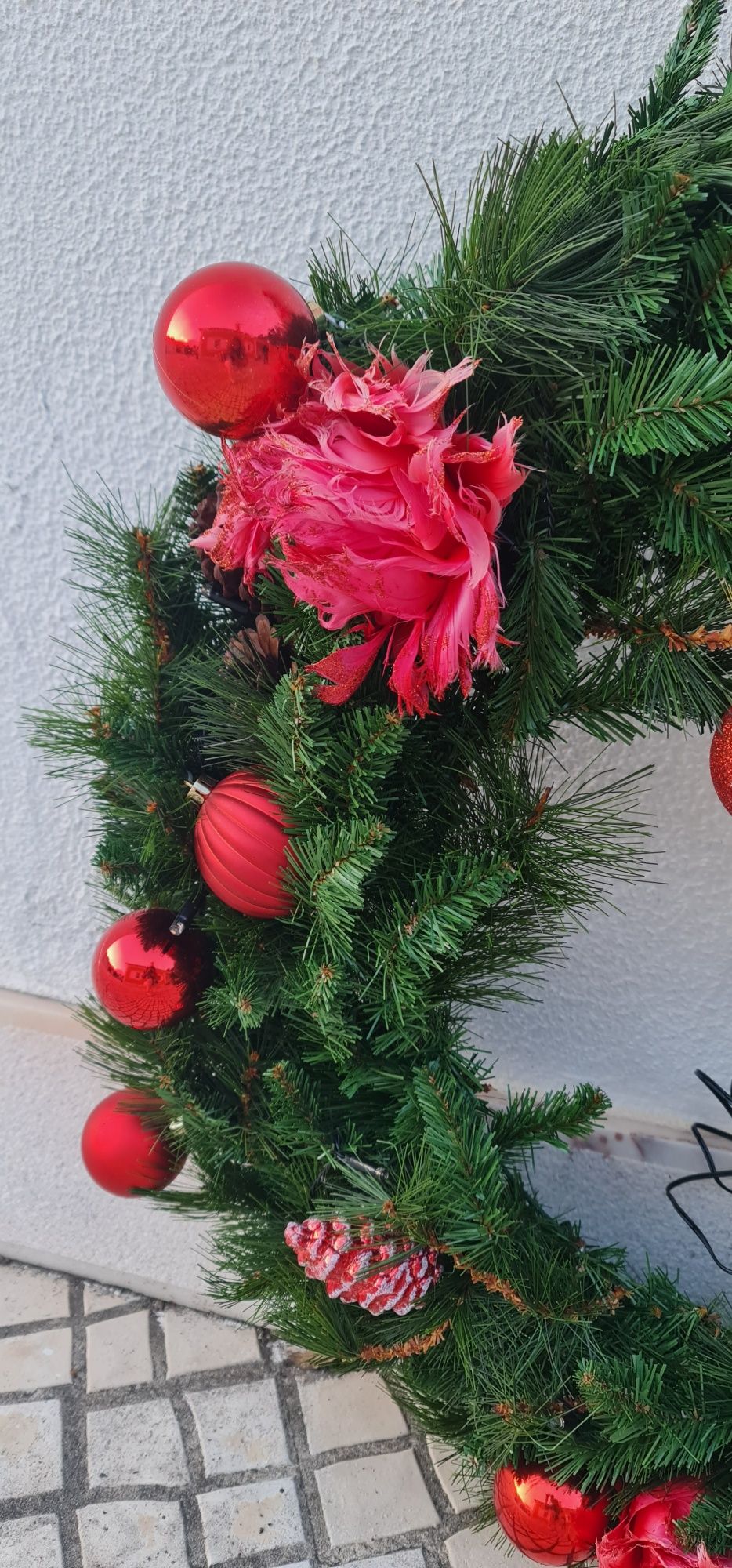 Coroa de Natal iluminada 70cm