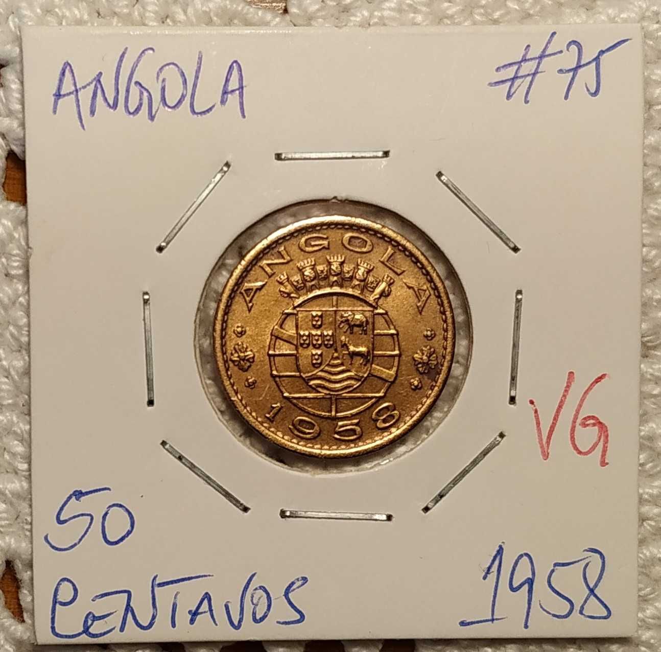 Angola - moeda de 50 centavos de 1958