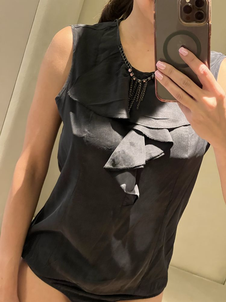 LIU JO body czarne r. s z łańcuszkiem