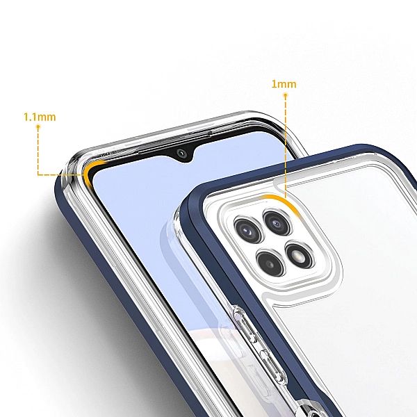 Clear 3in1 etui do Samsung Galaxy A22/5G żelowy pokrowiec z ramką nieb