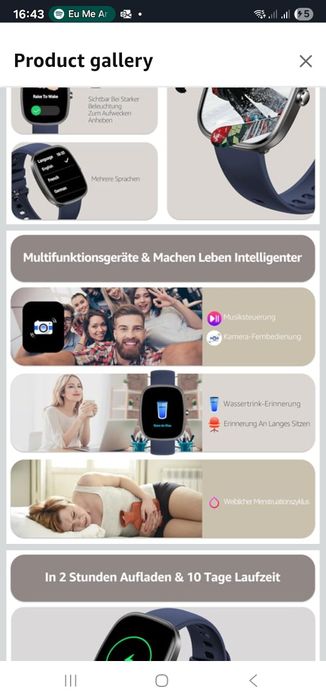 Smartwatch updei pink