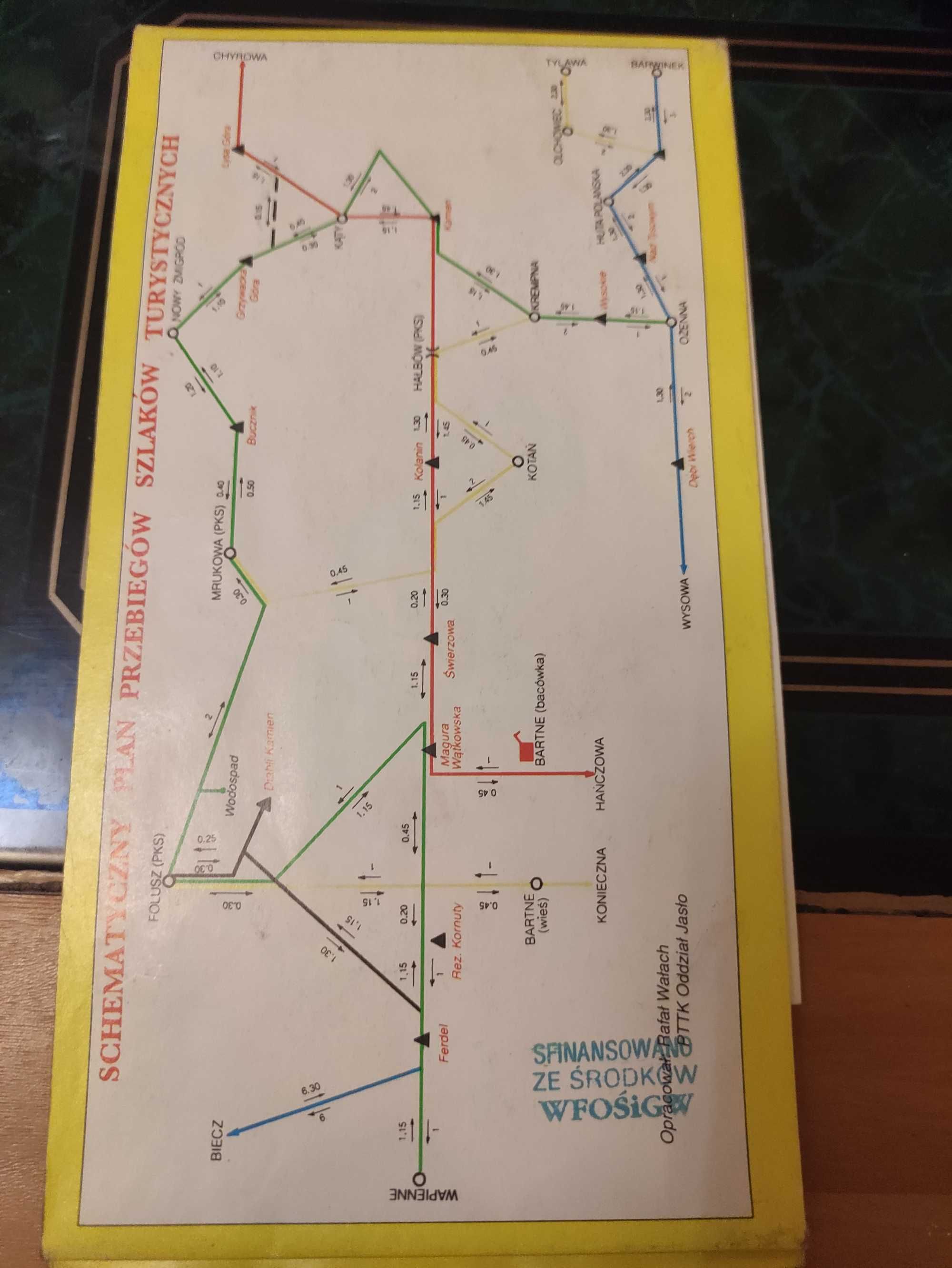 Mapa turystyczna Magurski park narodowy rok 1999