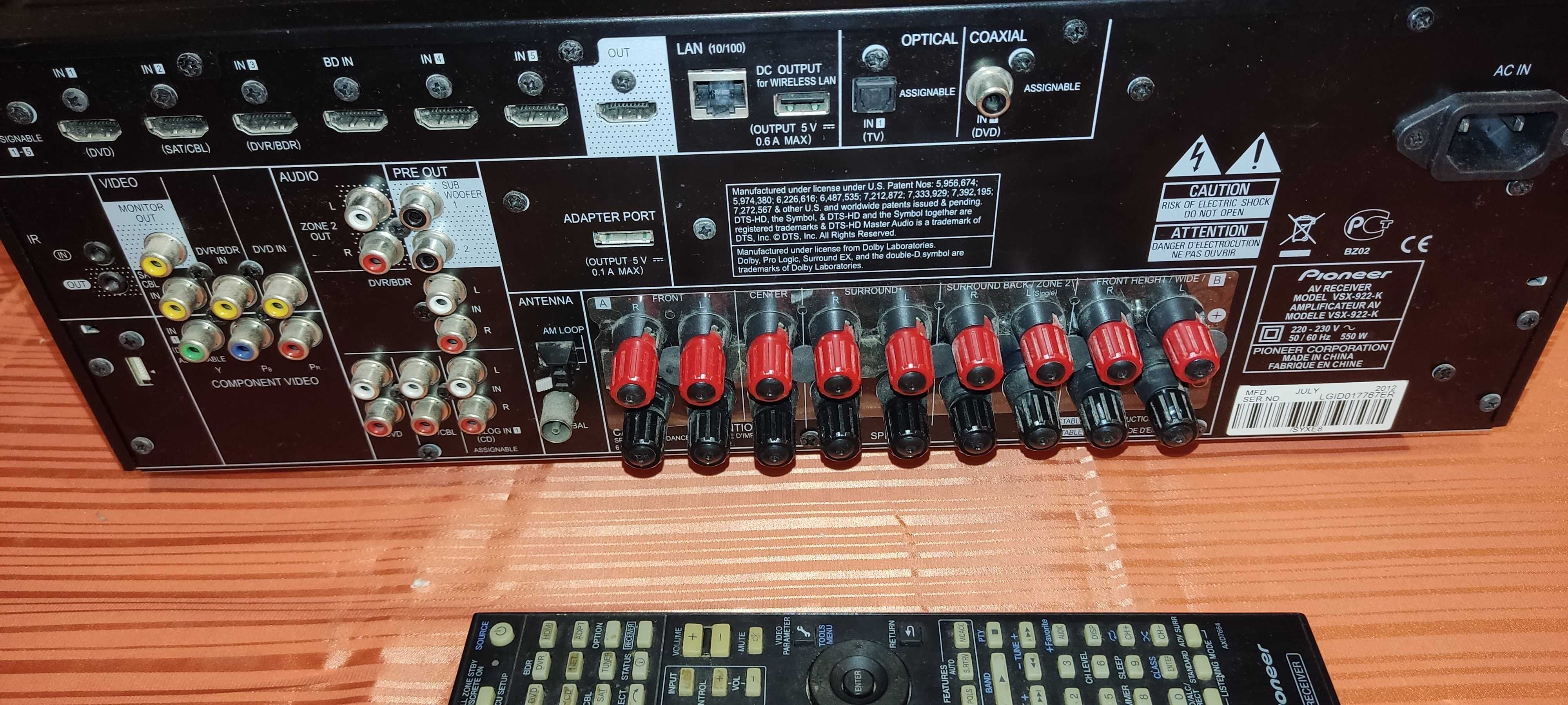 Pioneer VSX-922 7.2 DTS 7x105W HDMI USB