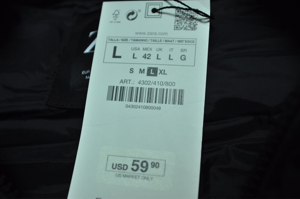 Zara Man оригинал новая жилетка на осень чёрная (NEW)