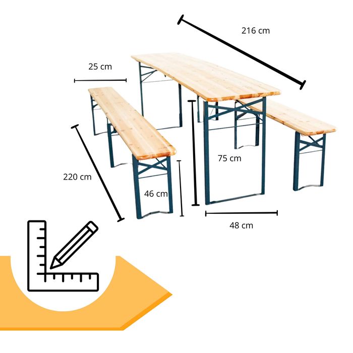 zestaw biesiadny komplet piwny komplet mebli ogrodowych 220 cm NOWY!