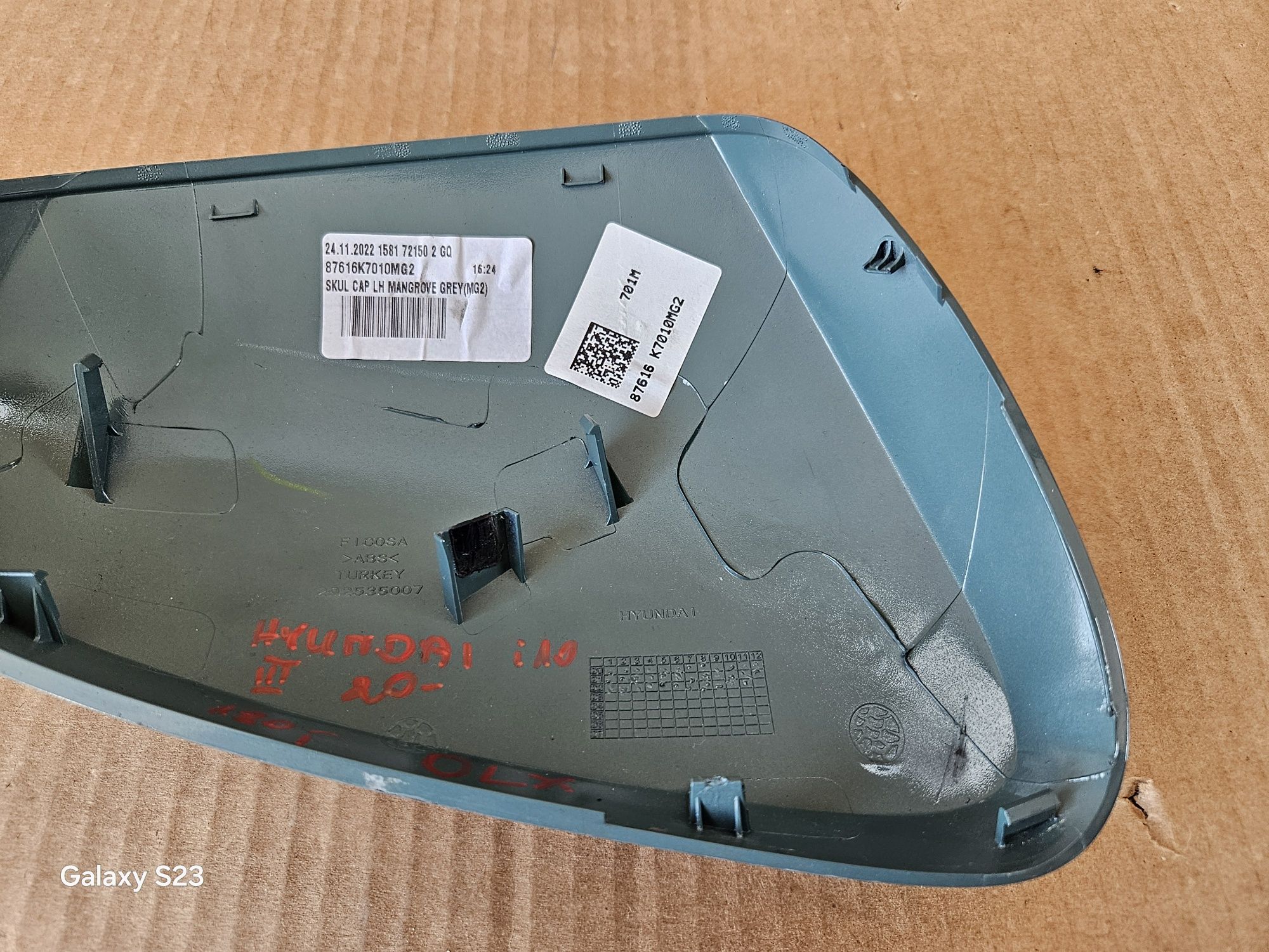 Hyundai i10 III 3 20-23 obudowa lusterka lewego zewnętrznego Grey mg2