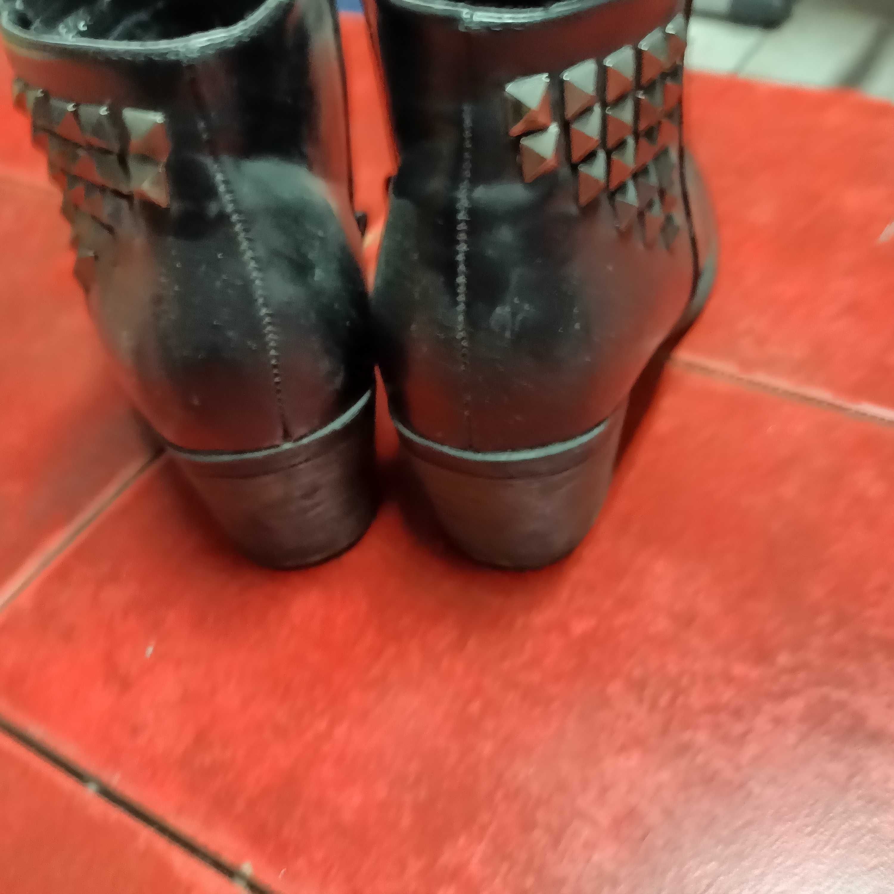 Buty damskie na motor na party z ćwiekami r.36 skóra okazja