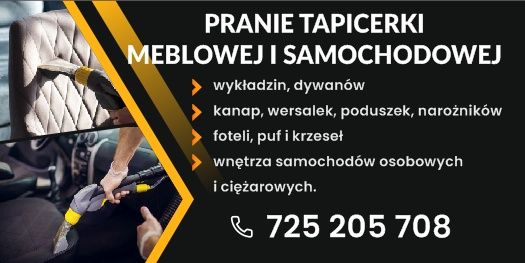 Mobilne pranie tapicerki meblowej i samochodowej